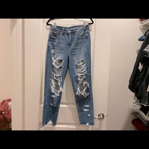 Highest rise, stretch Mom jeans